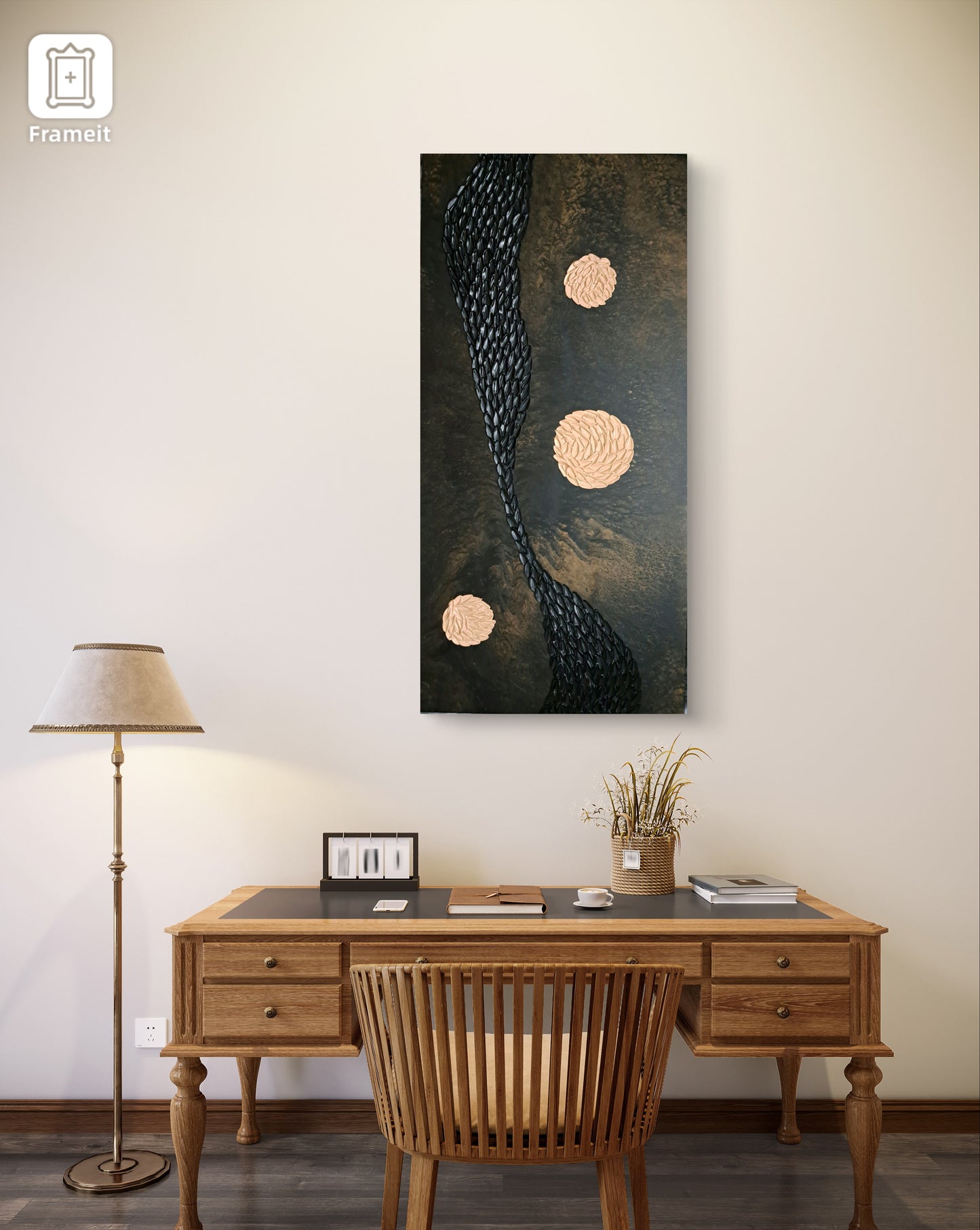 Celestial Currents • 24"x48" Original Acrylic & Mixed Media Painting • Cosmic Fantasy Wall Art • Lorewoven Art by Cathie Gall