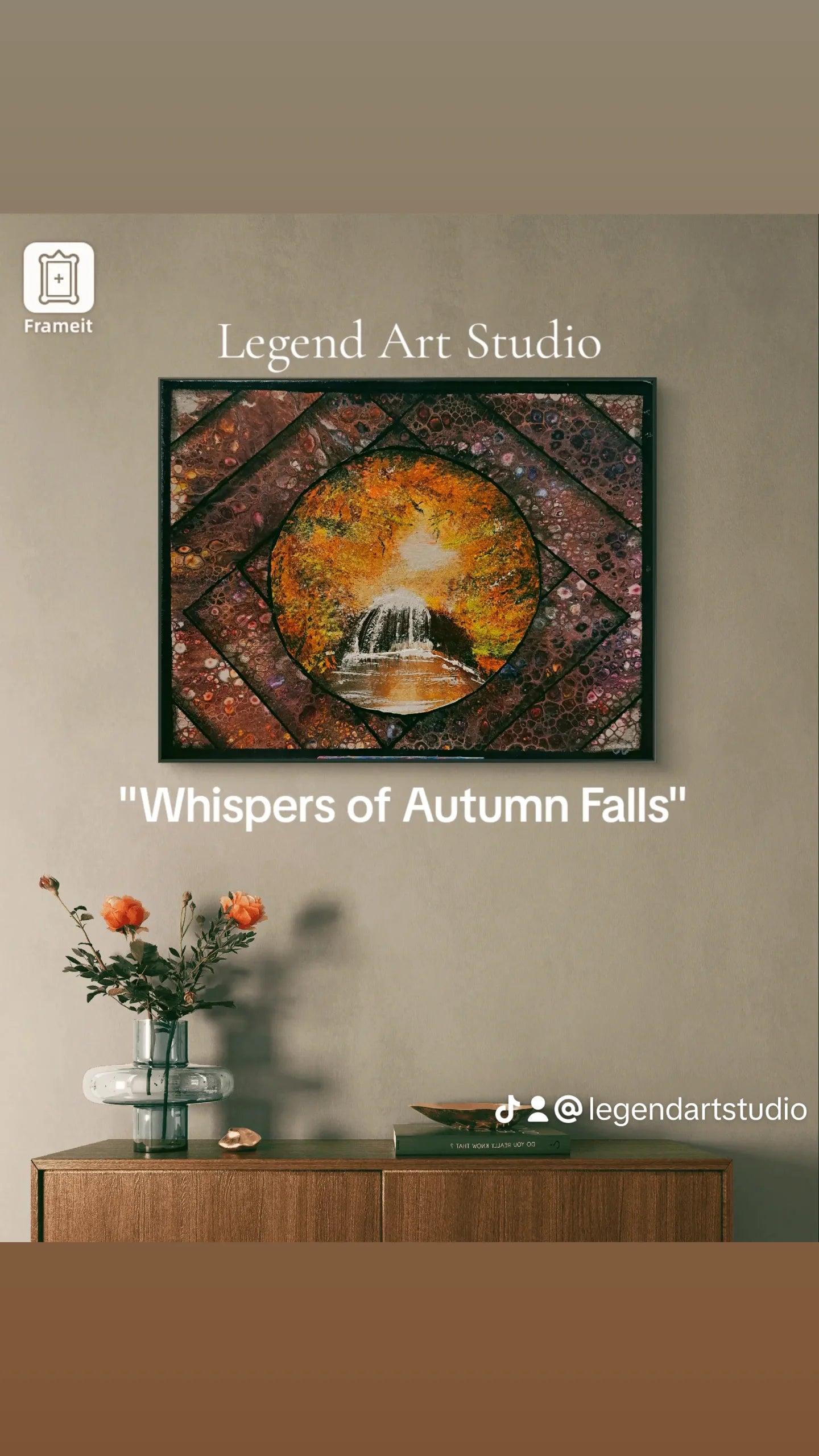 Whispers of Autumn Falls - Original Fantasy Acrylic Painting | Autumn Forrest Wall Art | Mystical Woodland Decor | Lorewoven Art