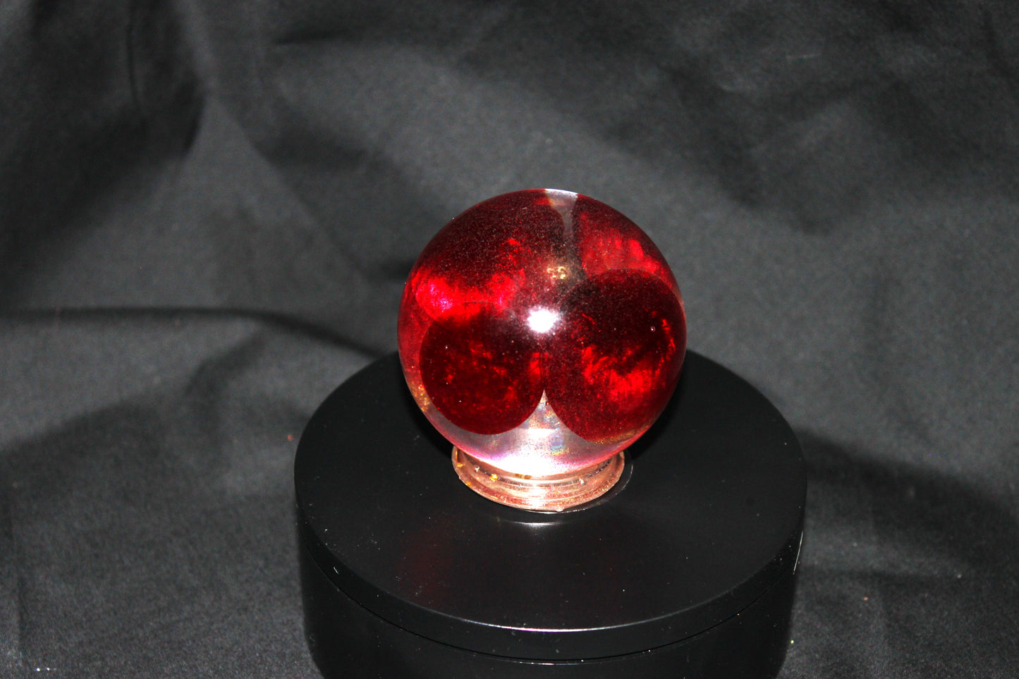 Botanical Resin Crystal Sphere – 3" Round Paperweight with Preserved Flowers & Gold Leaf – Witchy Home Decor or Fantasy Gift