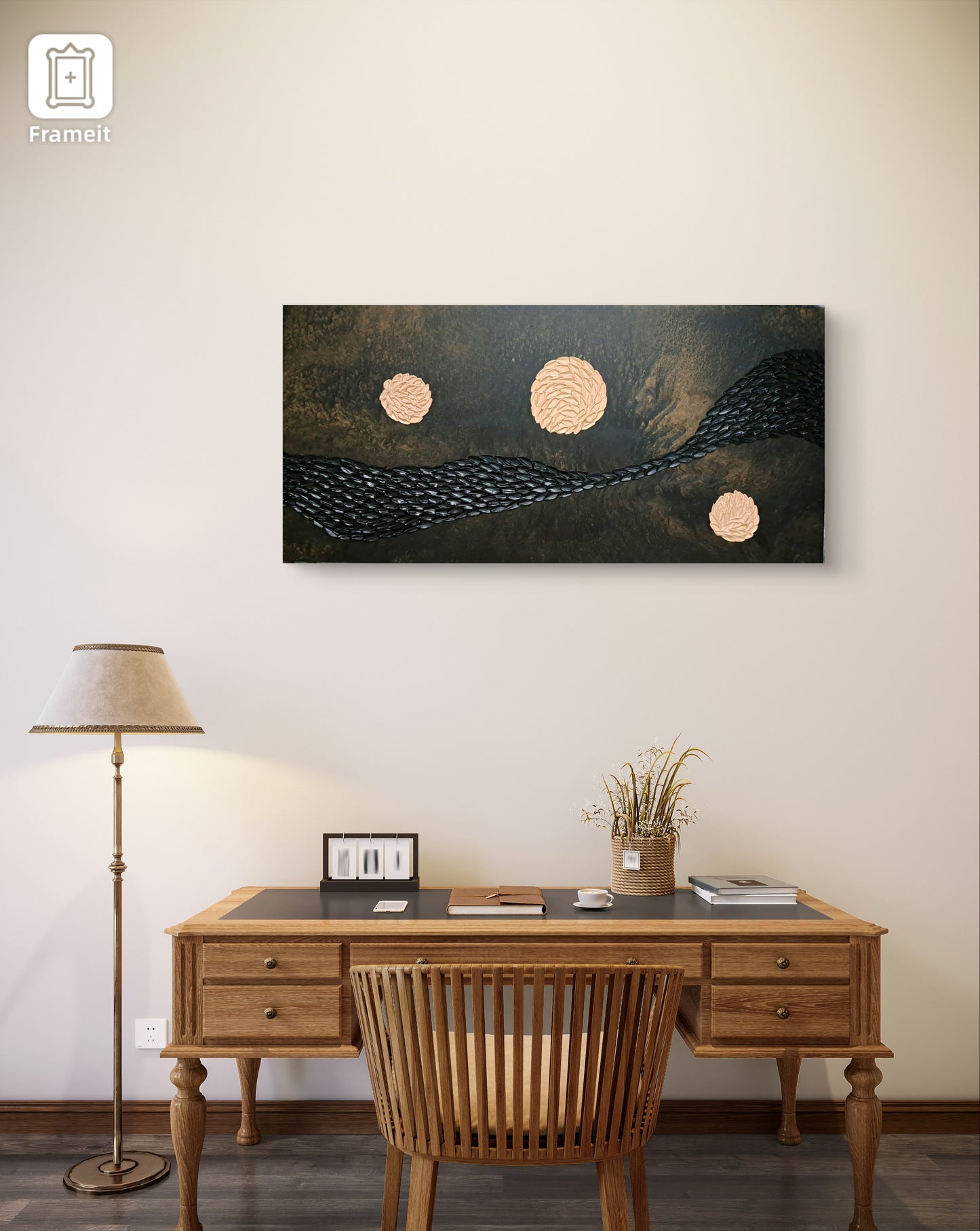 Celestial Currents • 24"x48" Original Acrylic & Mixed Media Painting • Cosmic Fantasy Wall Art • Lorewoven Art by Cathie Gall