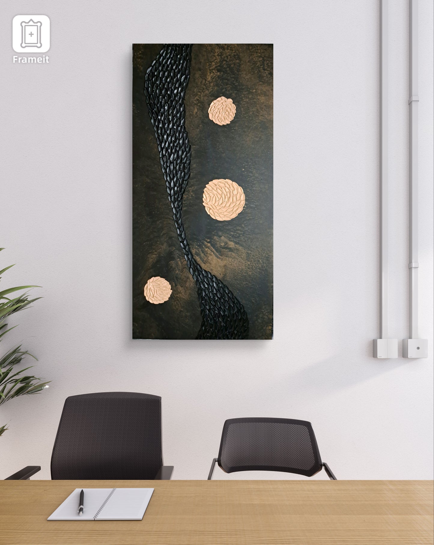 Celestial Currents • 24"x48" Original Acrylic & Mixed Media Painting • Cosmic Fantasy Wall Art • Lorewoven Art by Cathie Gall
