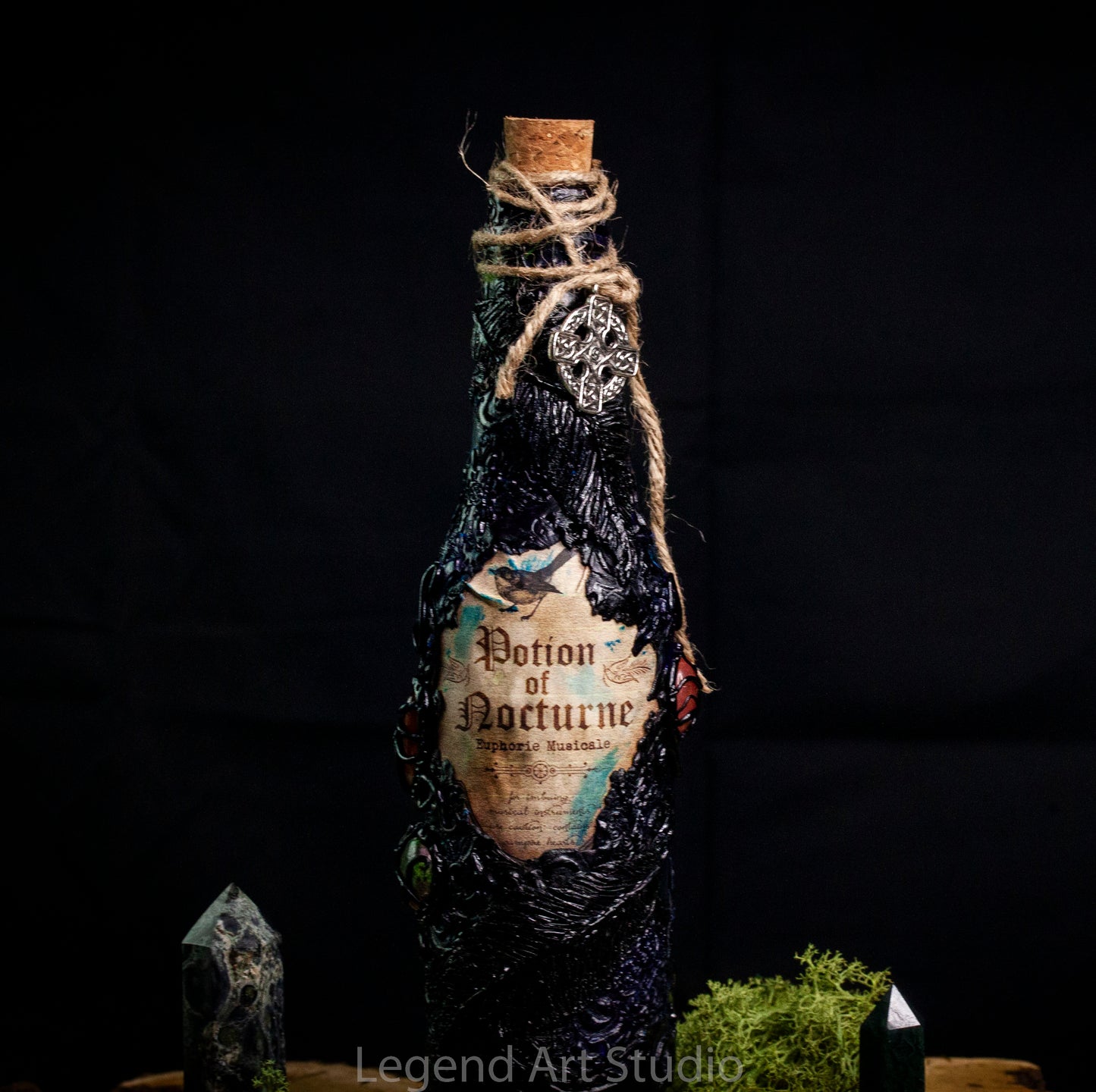 Fantasy Apothecary Bottles – Handmade Spell Bottles from Recycled Glass – Witchy Decor, Potion Props, Gothic Display – Lorewoven Art