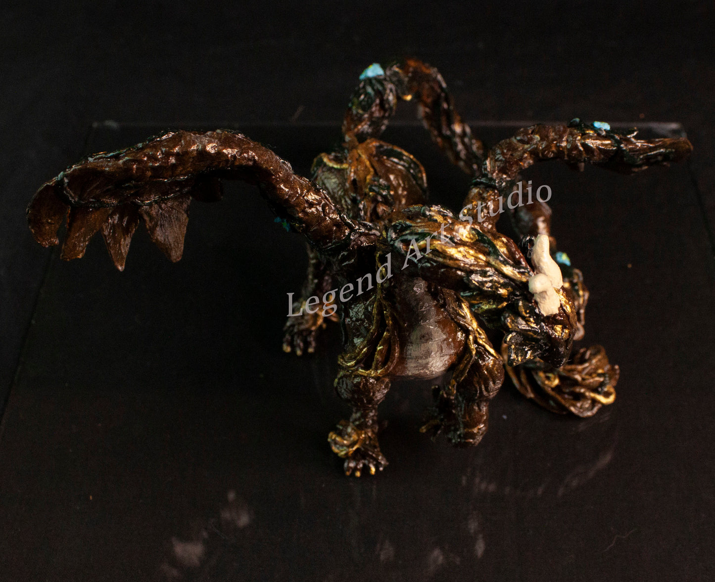 Sarafina – Woodland Dragon Sculpture | OOAK Handsculpted Fantasy Creature by Lorewoven Art