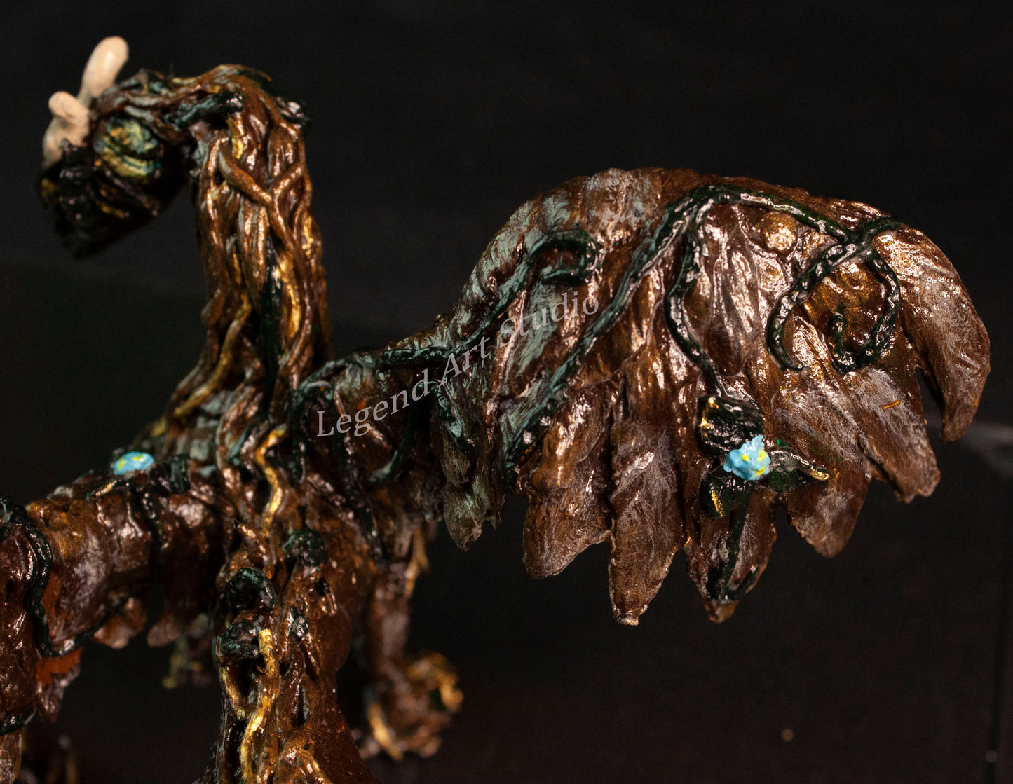 Sarafina – Woodland Dragon Sculpture | OOAK Handsculpted Fantasy Creature by Lorewoven Art