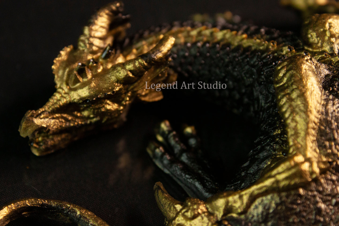 Varkhalon – Sentinel of the Crucible Seal | One-of-a-Kind Resin Dragon Sculpture by Lorewoven Art
