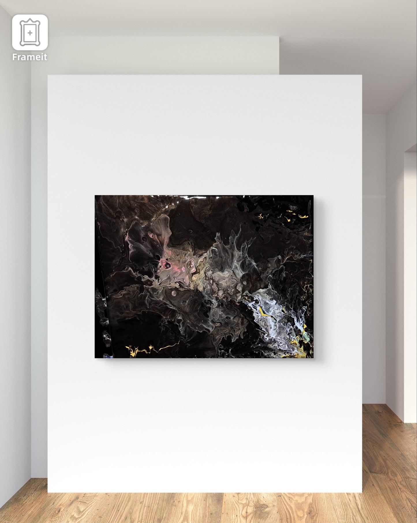 Eclipsed Silence – 14x11 Original Acrylic Painting on Canvas – Cosmic Abstract Fantasy Art – One of a Kind Wall Decor