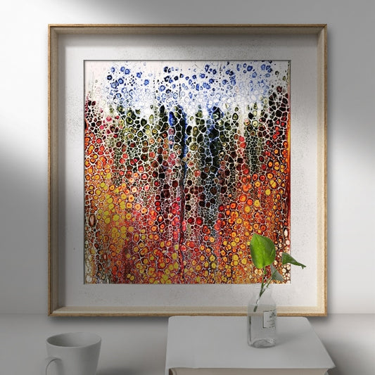 Verdant Ember – 14"x11" Original Acrylic Abstract Painting | Whimsical Lore Fantasy Forest Wall Art | One of a Kind by Lorewoven Art