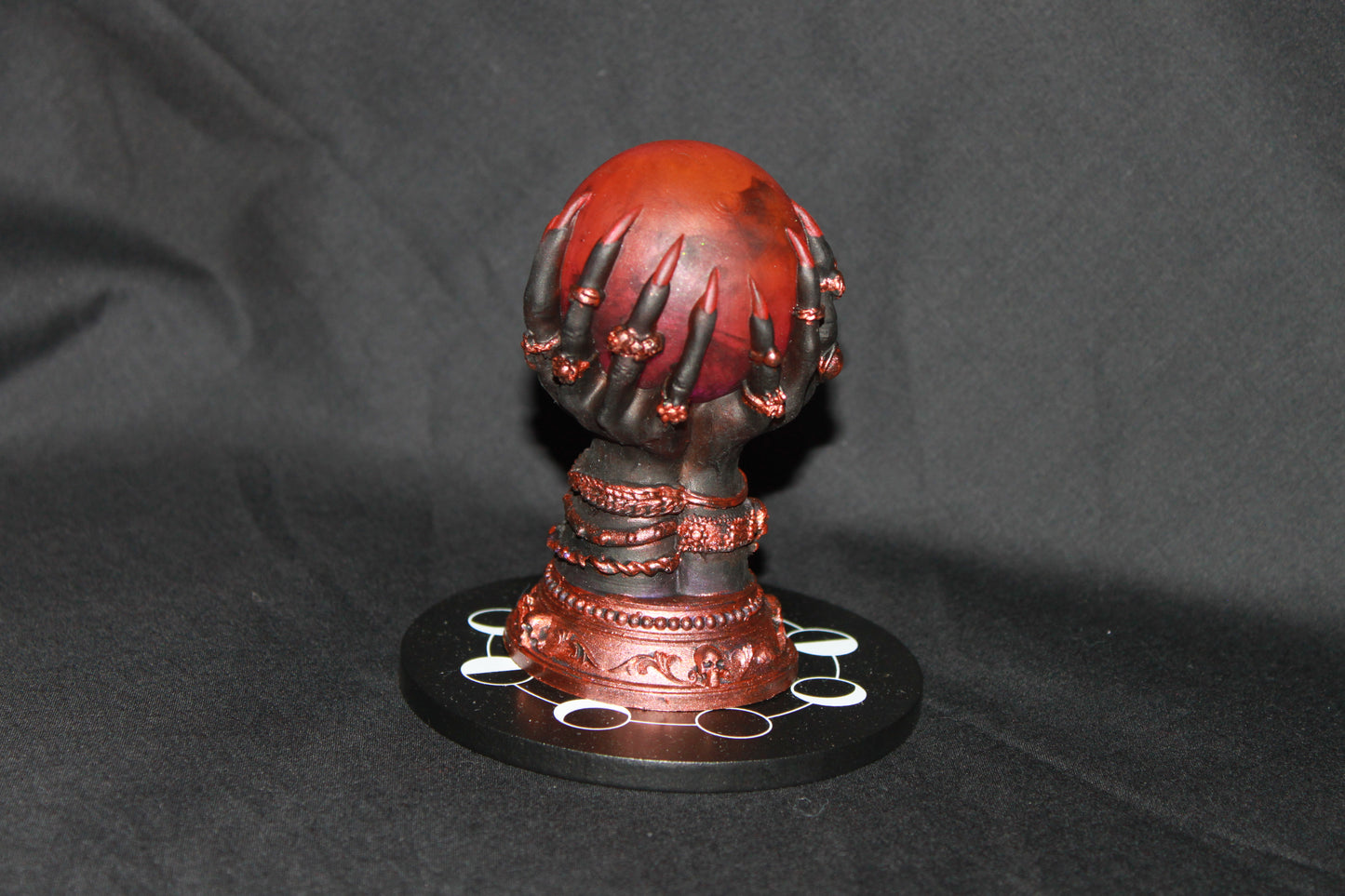 Resin Witch Hand with Crystal Ball – Mystical Gothic Sculpture – Lorewoven Oddities Decor