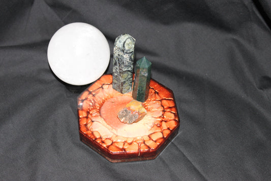 Mystic Resin Coaster or Altar Tile – 4.5” Premium Art Piece with Elemental, Bloom, or Crystal Design