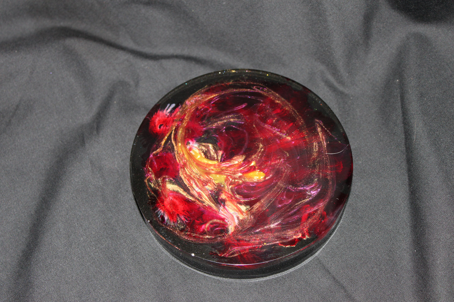 Mystic Resin Coaster or Altar Tile – 4.5” Premium Art Piece with Elemental, Bloom, or Crystal Design