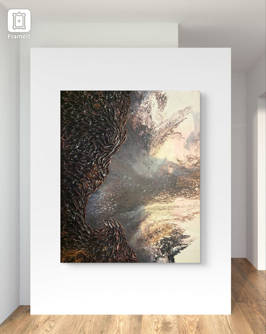 Echoes of the Ancients – Original Textured Acrylic Painting | Fantasy Forest Wall Art | Lorewoven Art by Cathie Gall