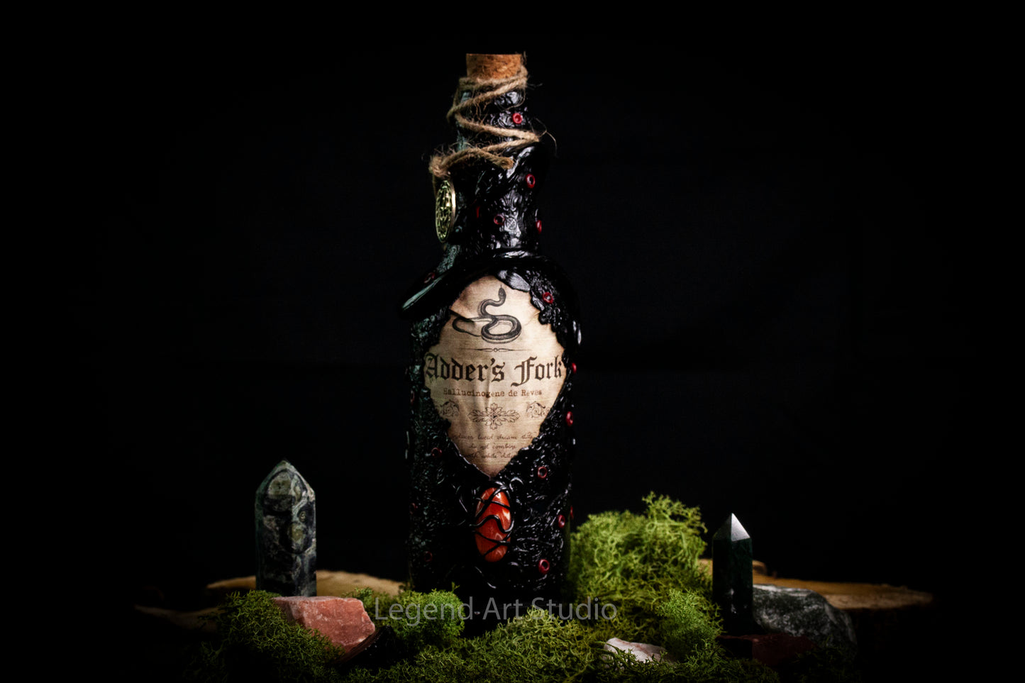 Fantasy Apothecary Bottles – Handmade Spell Bottles from Recycled Glass – Witchy Decor, Potion Props, Gothic Display – Lorewoven Art