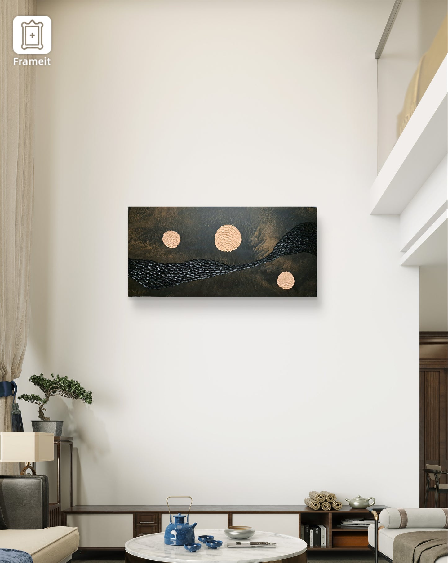 Celestial Currents • 24"x48" Original Acrylic & Mixed Media Painting • Cosmic Fantasy Wall Art • Lorewoven Art by Cathie Gall