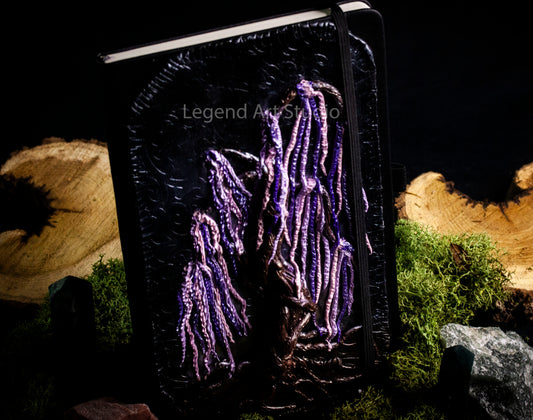 Tree of Souls Fantasy Journal – Avatar-Inspired Polymer Clay Notebook | Bioluminescent Forest Sketchbook | OOAK Spiritual Journal