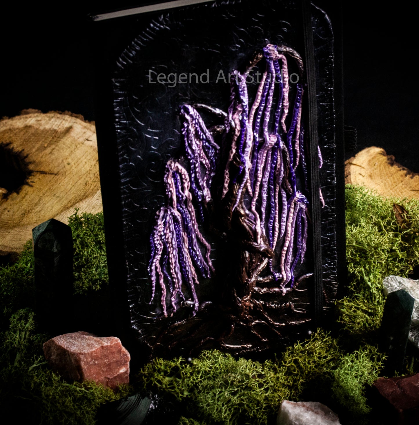 Tree of Souls Fantasy Journal – Avatar-Inspired Polymer Clay Notebook | Bioluminescent Forest Sketchbook | OOAK Spiritual Journal