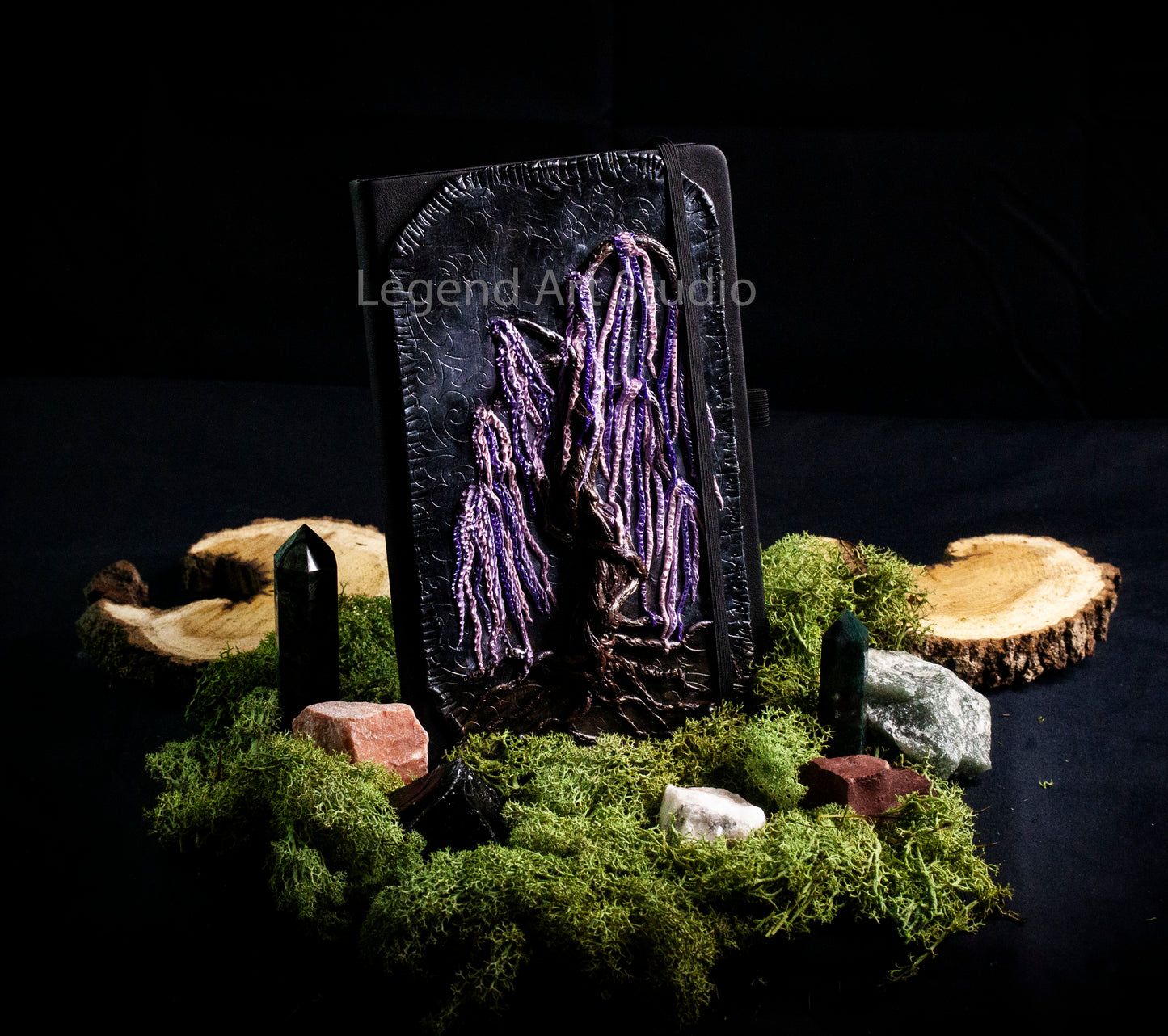 Tree of Souls Fantasy Journal – Avatar-Inspired Polymer Clay Notebook | Bioluminescent Forest Sketchbook | OOAK Spiritual Journal