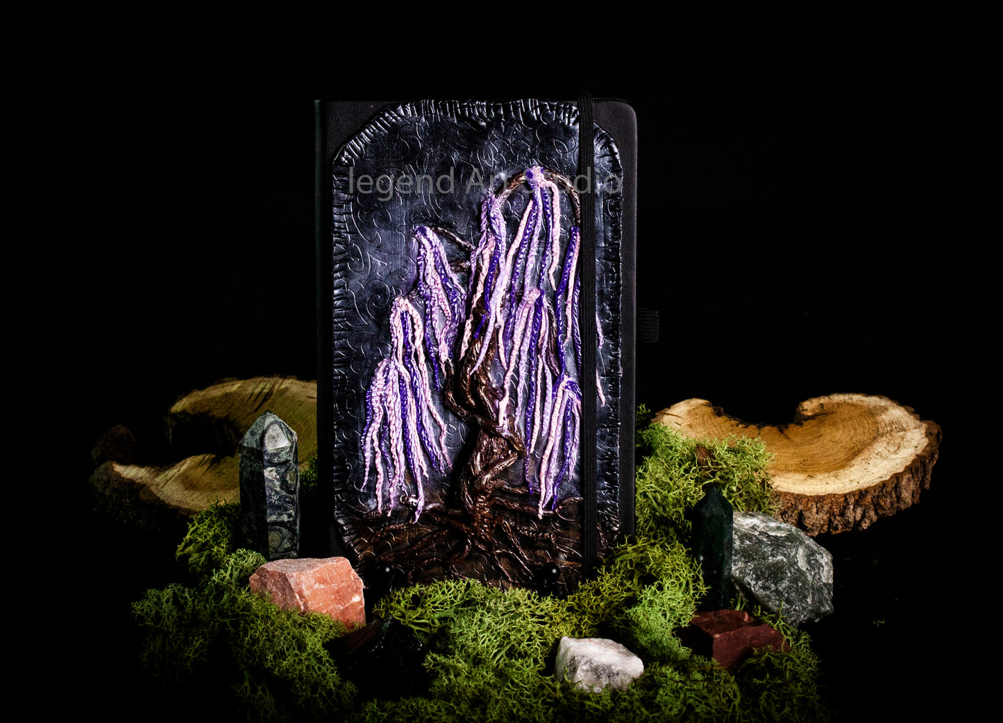 Tree of Souls Fantasy Journal – Avatar-Inspired Polymer Clay Notebook | Bioluminescent Forest Sketchbook | OOAK Spiritual Journal
