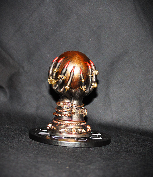 Resin Witch Hand with Crystal Ball – Mystical Gothic Sculpture – Lorewoven Oddities Decor