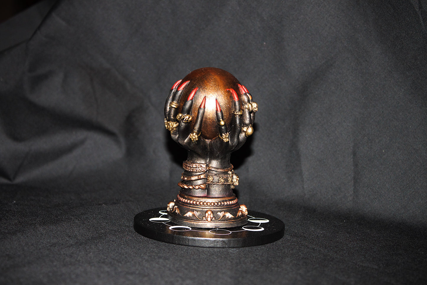 Resin Witch Hand with Crystal Ball – Mystical Gothic Sculpture – Lorewoven Oddities Decor