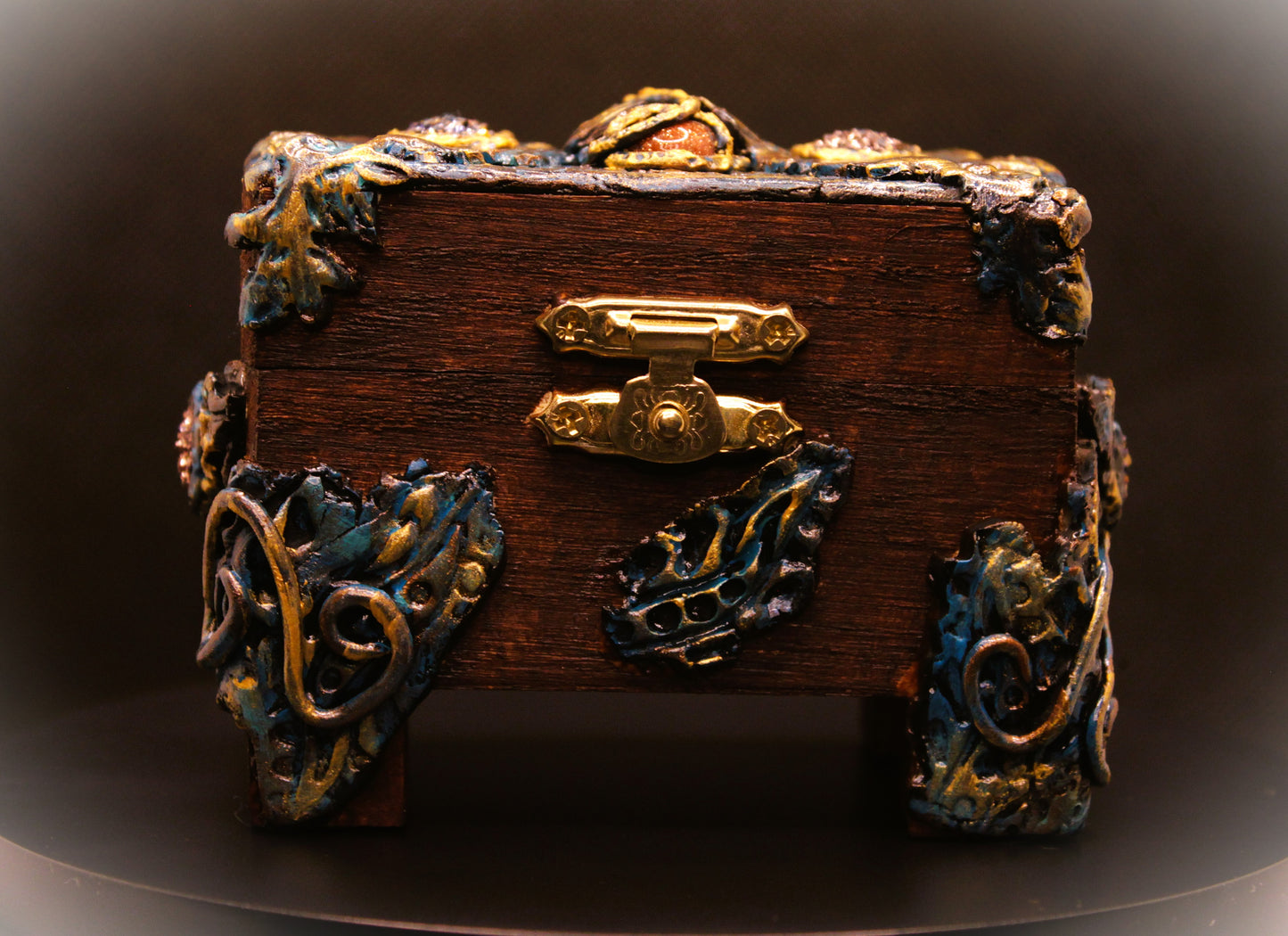 Whimsical Polymer Clay Trinket Box | Hand-Sculpted Mini Chest | Fantasy Jewelry Box | Lorewoven Keepsake
