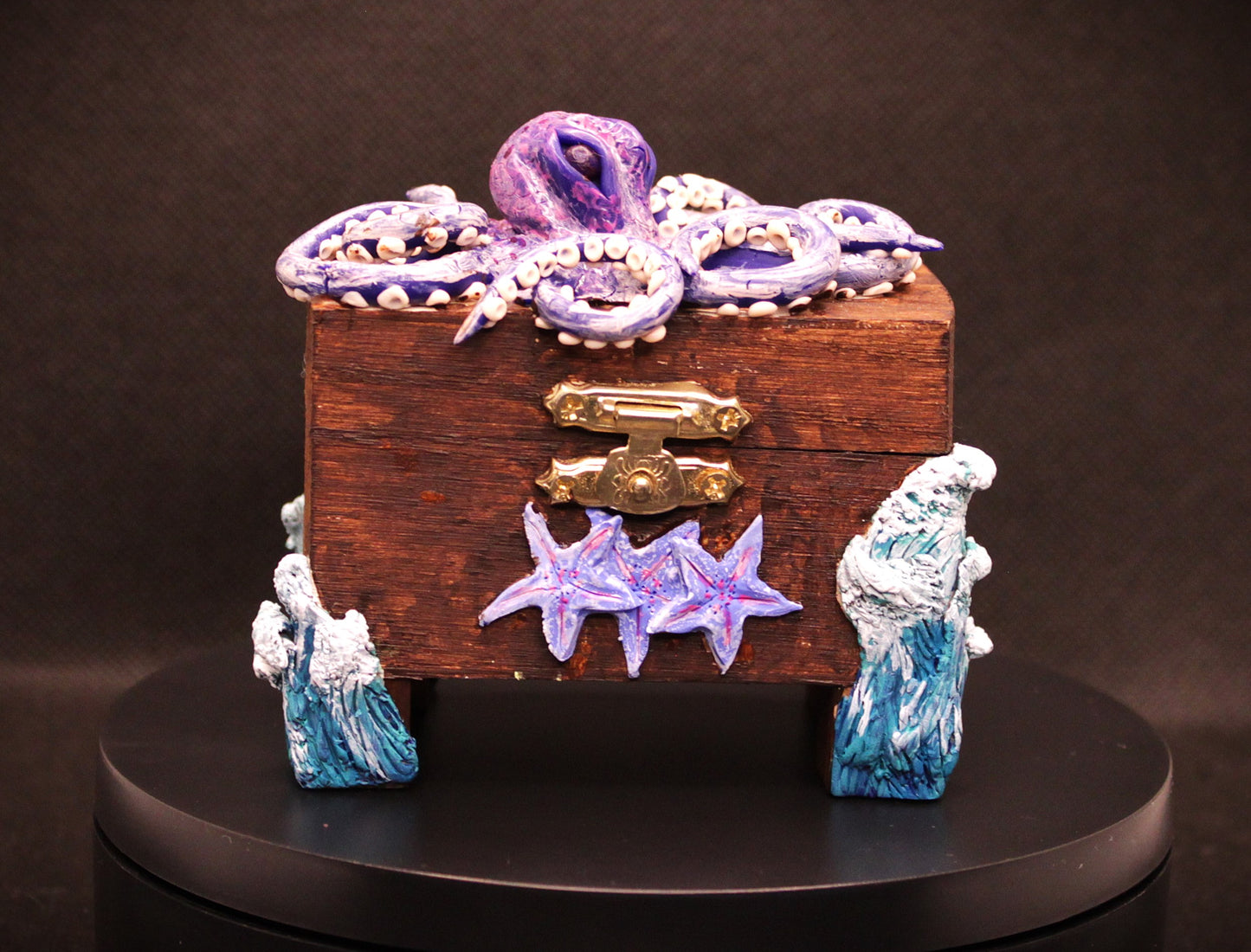 Whimsical Polymer Clay Trinket Box | Hand-Sculpted Mini Chest | Fantasy Jewelry Box | Lorewoven Keepsake