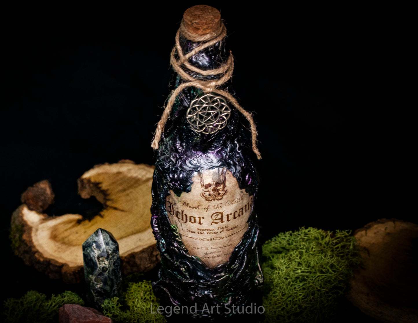 Fantasy Apothecary Bottles – Handmade Spell Bottles from Recycled Glass – Witchy Decor, Potion Props, Gothic Display – Lorewoven Art