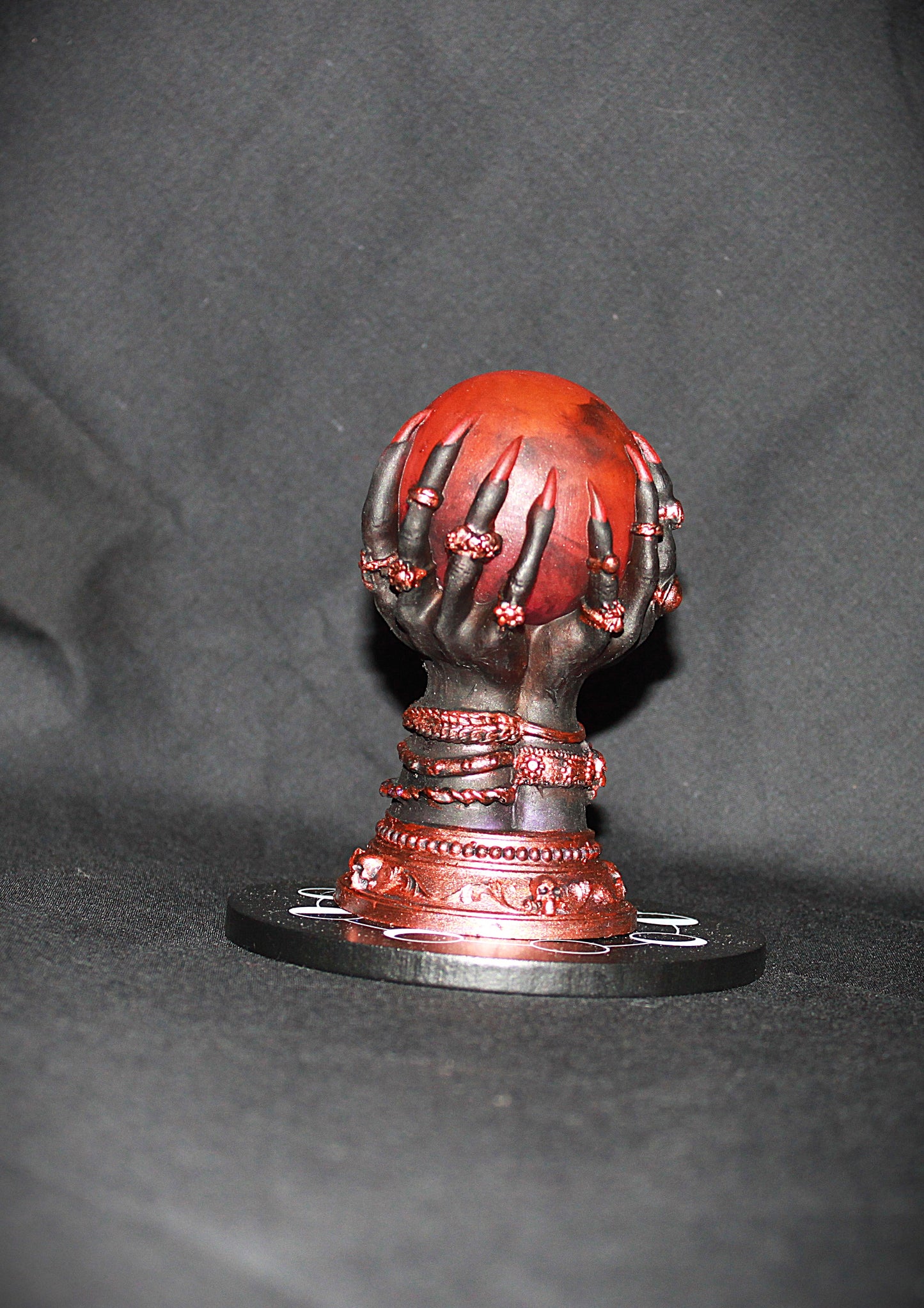 Resin Witch Hand with Crystal Ball – Mystical Gothic Sculpture – Lorewoven Oddities Decor