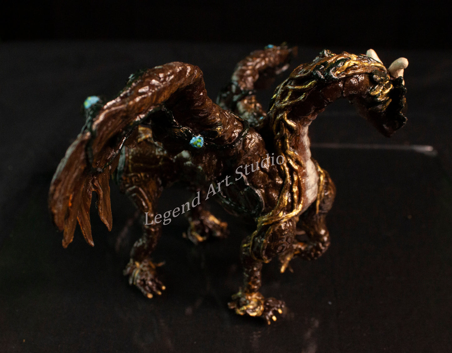 Sarafina – Woodland Dragon Sculpture | OOAK Handsculpted Fantasy Creature by Lorewoven Art