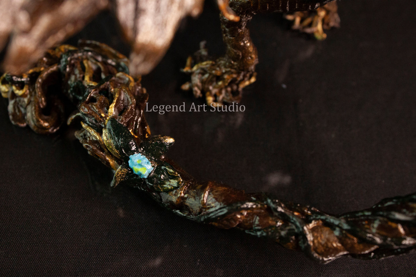 Sarafina – Woodland Dragon Sculpture | OOAK Handsculpted Fantasy Creature by Lorewoven Art