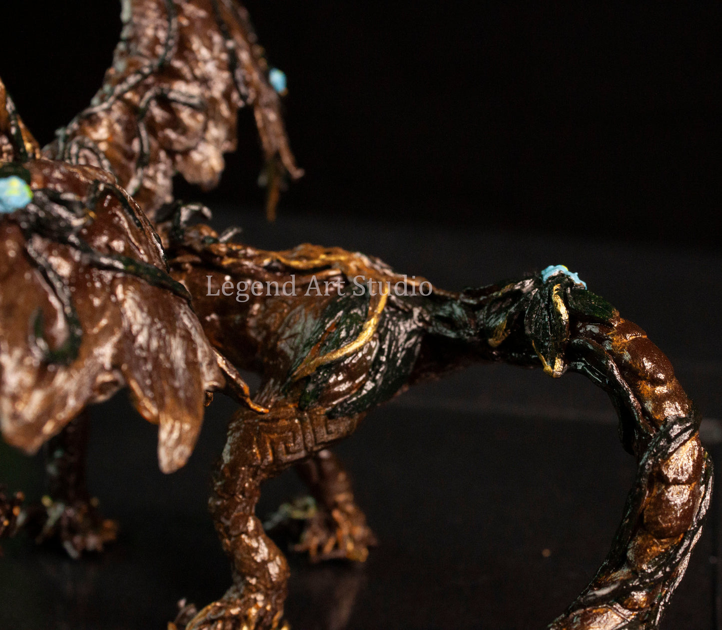 Sarafina – Woodland Dragon Sculpture | OOAK Handsculpted Fantasy Creature by Lorewoven Art