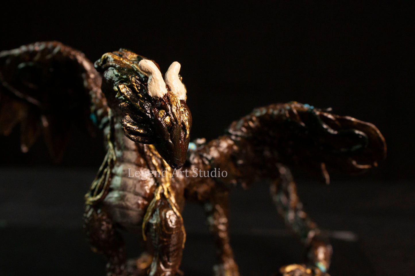 Sarafina – Woodland Dragon Sculpture | OOAK Handsculpted Fantasy Creature by Lorewoven Art