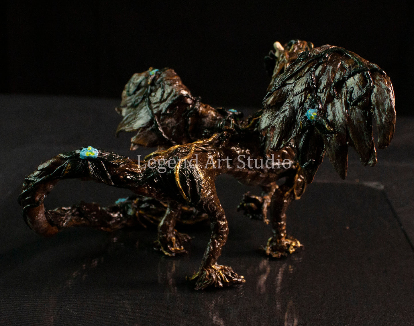 Sarafina – Woodland Dragon Sculpture | OOAK Handsculpted Fantasy Creature by Lorewoven Art