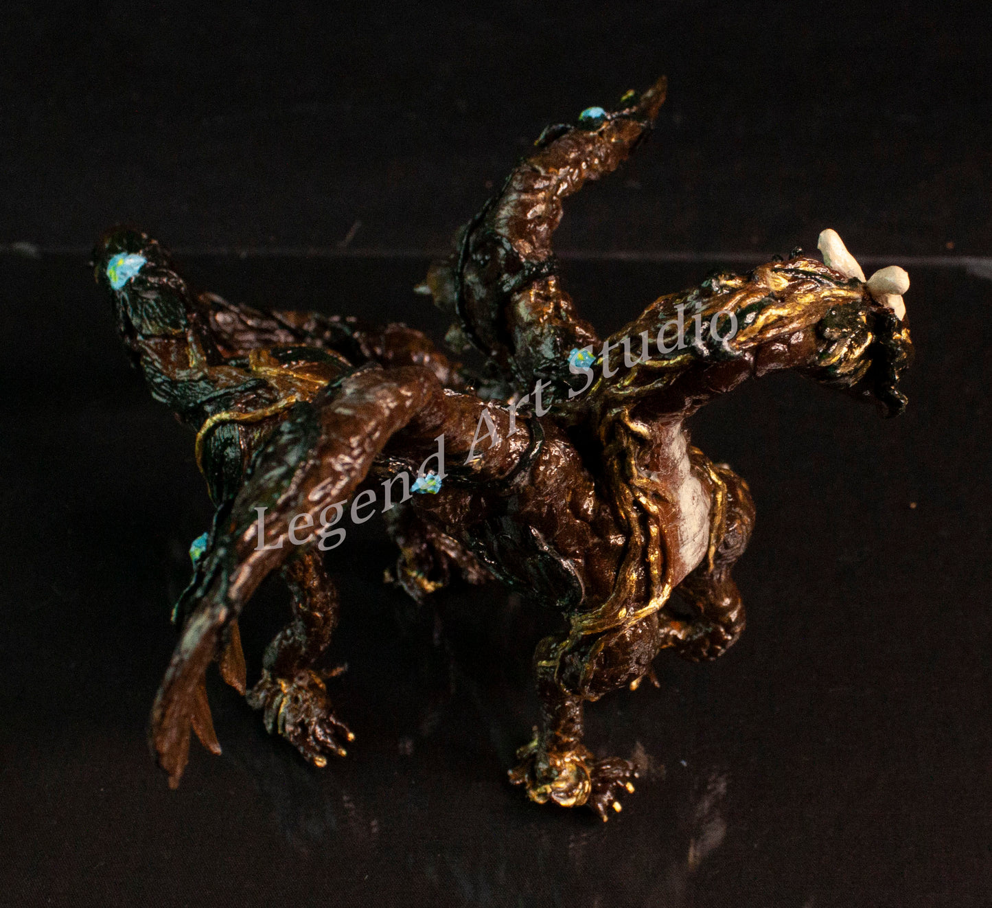 Sarafina – Woodland Dragon Sculpture | OOAK Handsculpted Fantasy Creature by Lorewoven Art