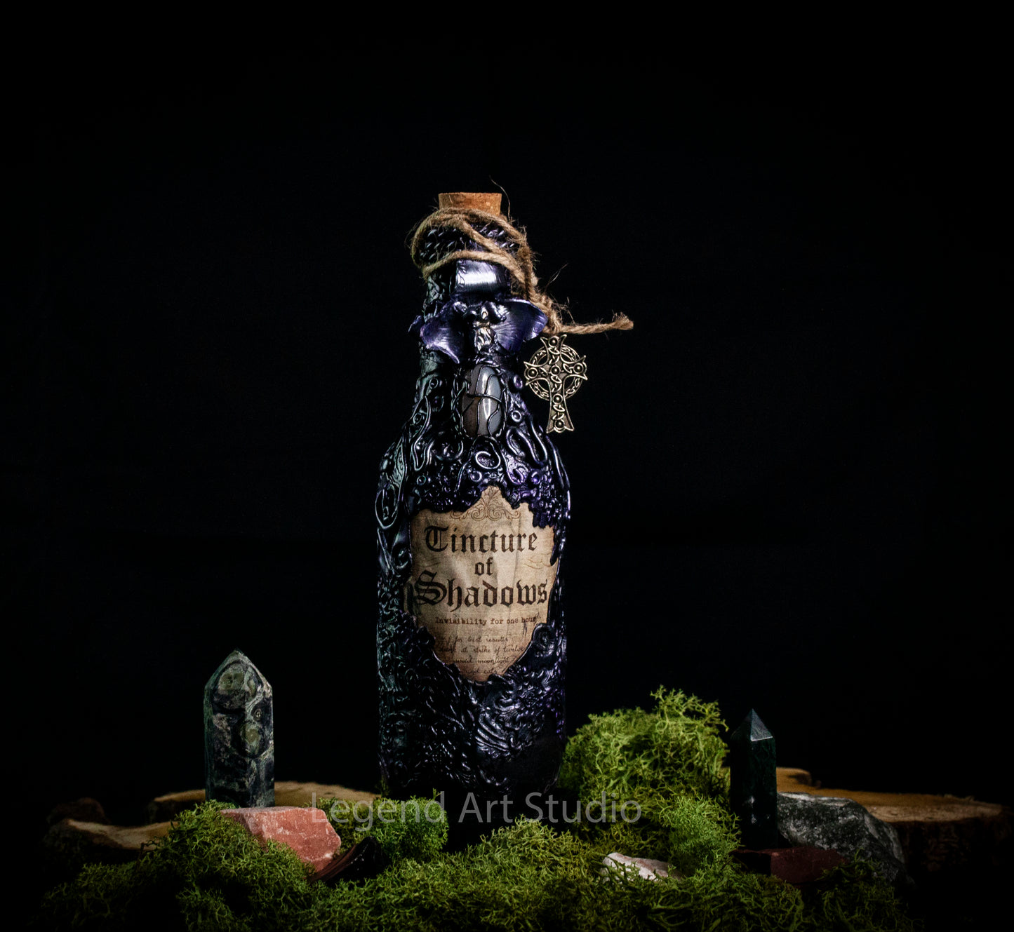 Fantasy Apothecary Bottles – Handmade Spell Bottles from Recycled Glass – Witchy Decor, Potion Props, Gothic Display – Lorewoven Art