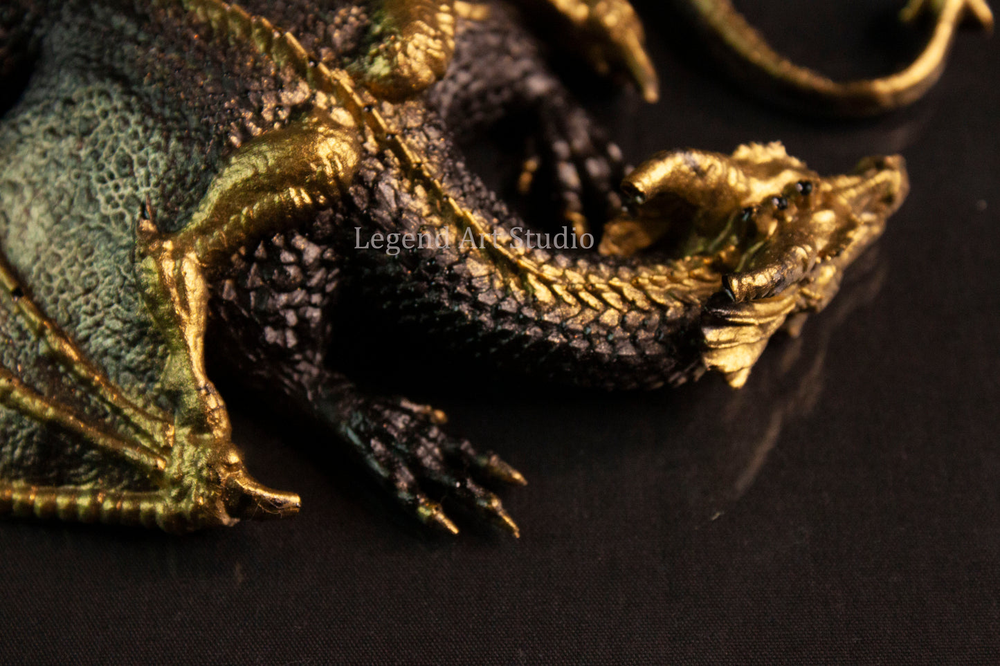 Varkhalon – Sentinel of the Crucible Seal | One-of-a-Kind Resin Dragon Sculpture by Lorewoven Art