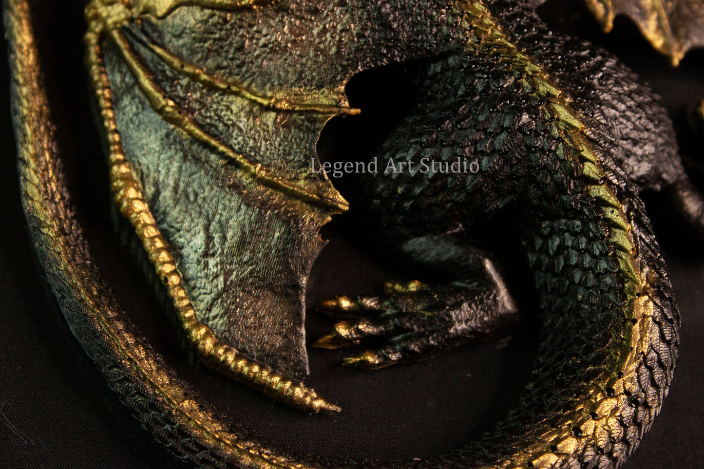 Varkhalon – Sentinel of the Crucible Seal | One-of-a-Kind Resin Dragon Sculpture by Lorewoven Art