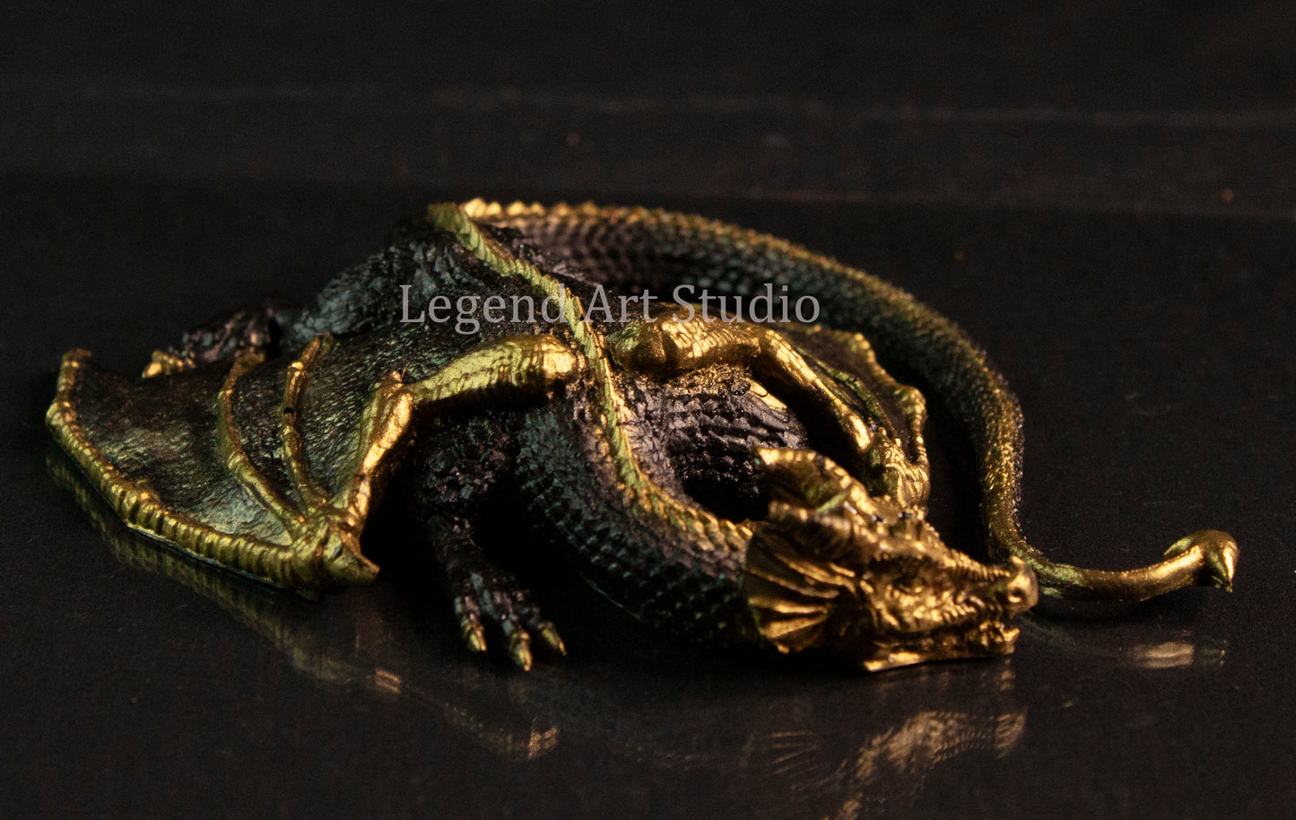 Varkhalon – Sentinel of the Crucible Seal | One-of-a-Kind Resin Dragon Sculpture by Lorewoven Art