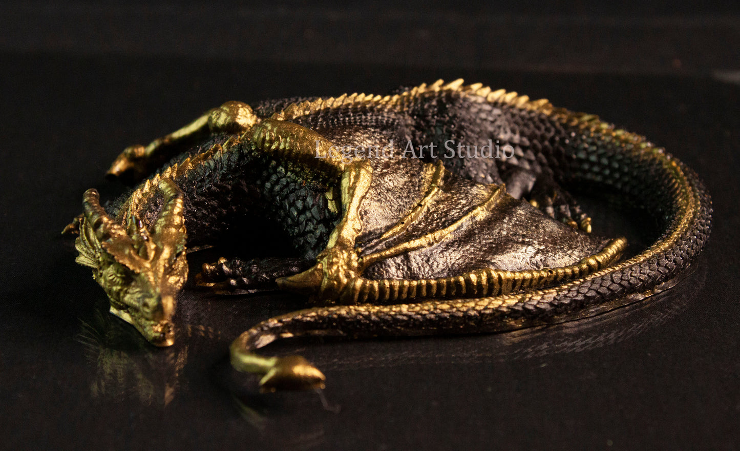 Varkhalon – Sentinel of the Crucible Seal | One-of-a-Kind Resin Dragon Sculpture by Lorewoven Art