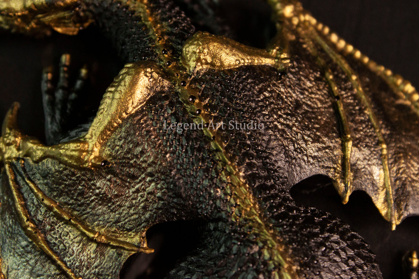 Varkhalon – Sentinel of the Crucible Seal | One-of-a-Kind Resin Dragon Sculpture by Lorewoven Art
