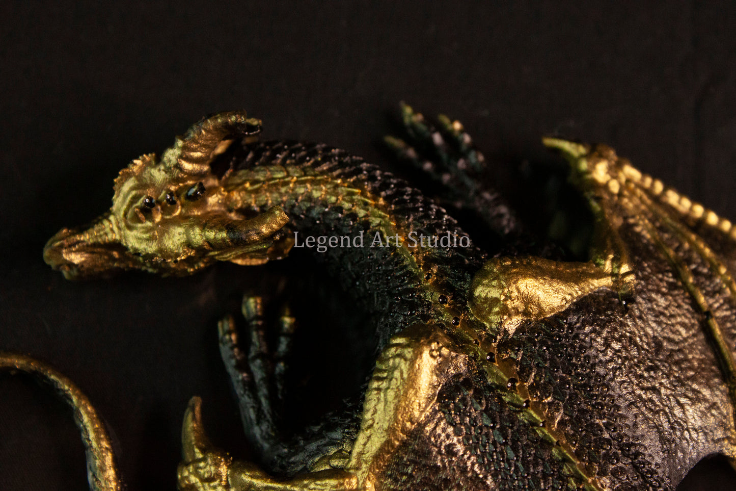 Varkhalon – Sentinel of the Crucible Seal | One-of-a-Kind Resin Dragon Sculpture by Lorewoven Art