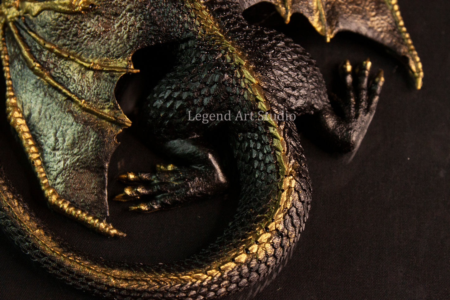 Varkhalon – Sentinel of the Crucible Seal | One-of-a-Kind Resin Dragon Sculpture by Lorewoven Art