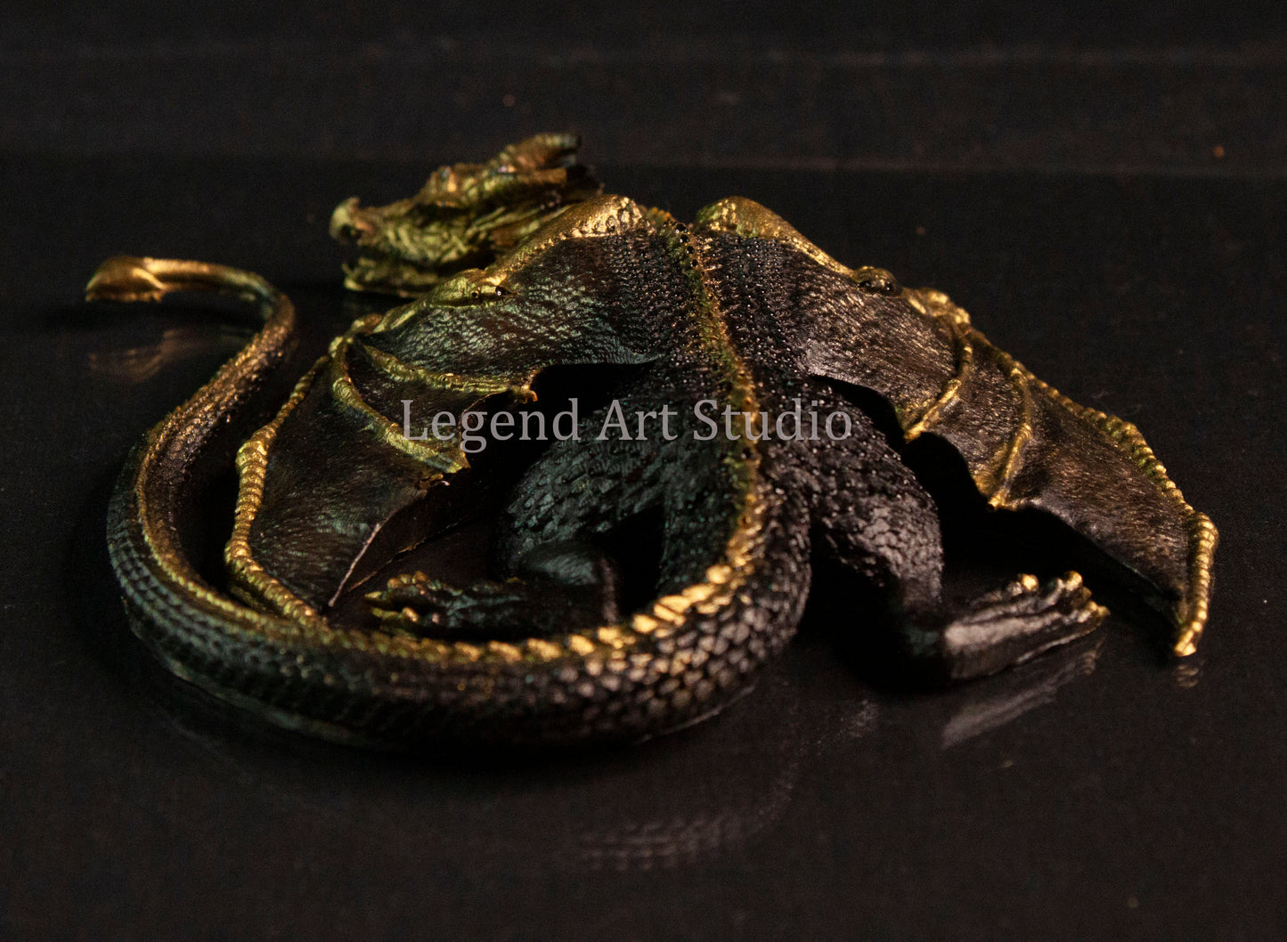 Varkhalon – Sentinel of the Crucible Seal | One-of-a-Kind Resin Dragon Sculpture by Lorewoven Art