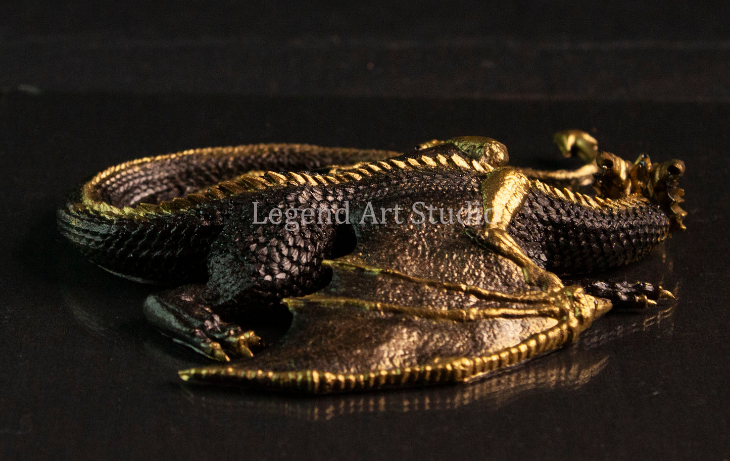Varkhalon – Sentinel of the Crucible Seal | One-of-a-Kind Resin Dragon Sculpture by Lorewoven Art