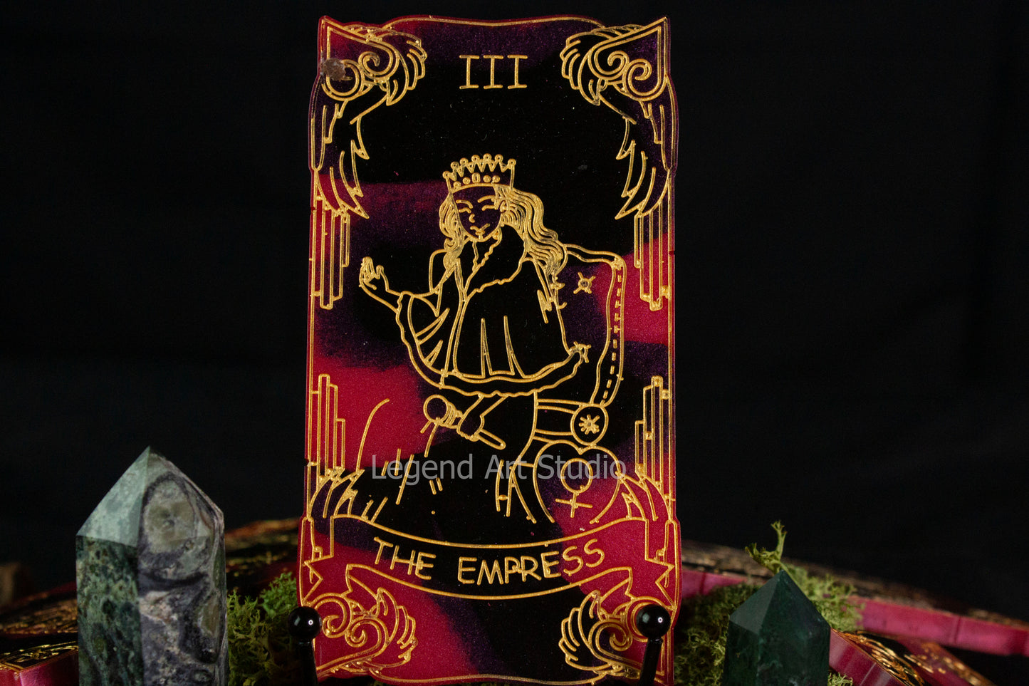 Handmade Resin Tarot | Major Arcana Card | Botanical & Crystal Divination Art | Choose Your Card | The Moon, The Star, The Lovers Plus More