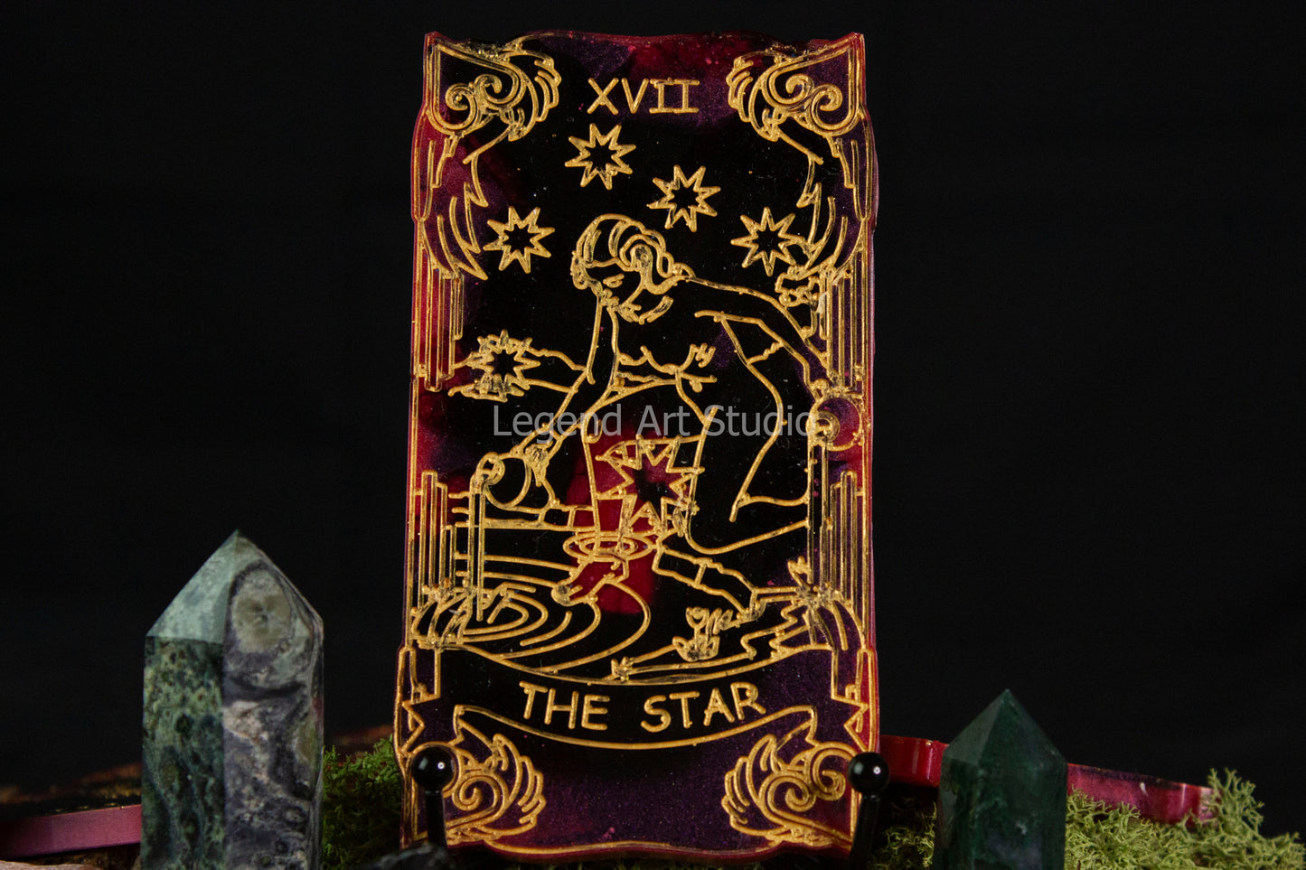 Handmade Resin Tarot | Major Arcana Card | Botanical & Crystal Divination Art | Choose Your Card | The Moon, The Star, The Lovers Plus More