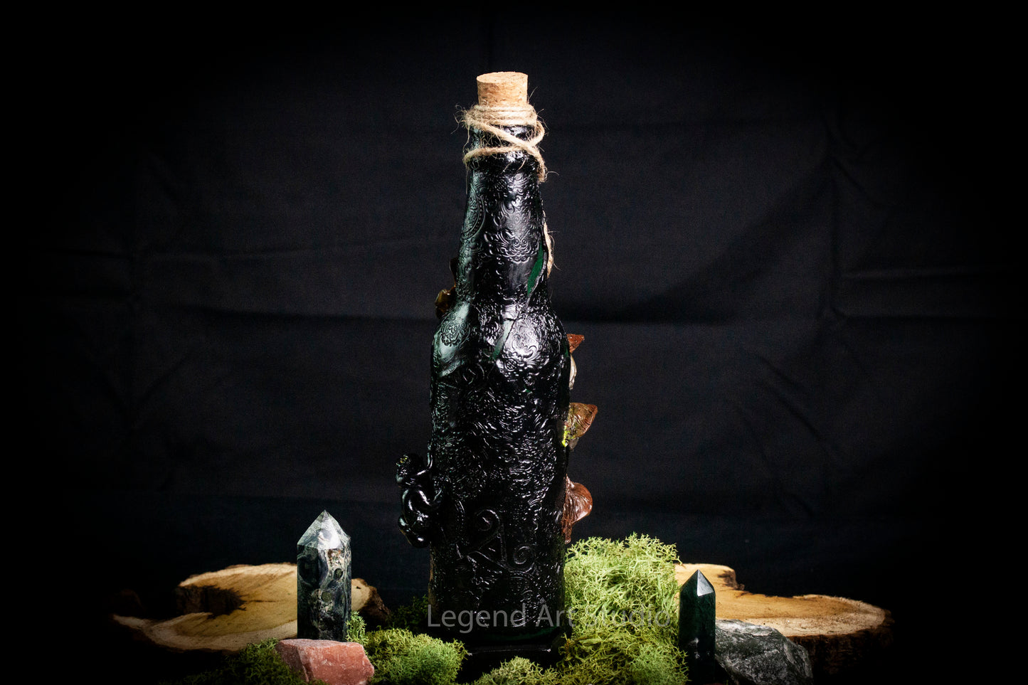 Fantasy Apothecary Bottles – Handmade Spell Bottles from Recycled Glass – Witchy Decor, Potion Props, Gothic Display – Lorewoven Art